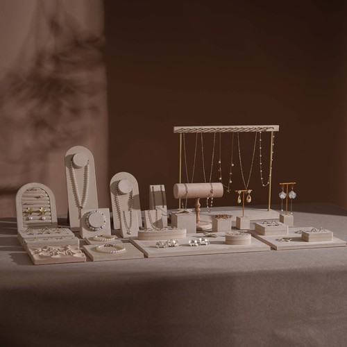 Espositore gioielli beige - espositore,